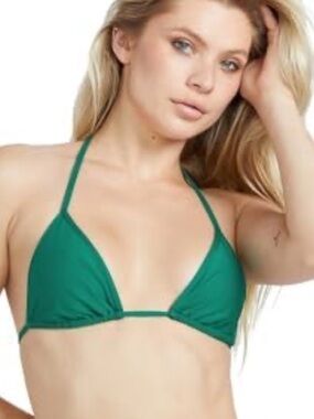 Volcom Women's Simply Seamless Triangle Bikini Top Size XXL Emerald Green